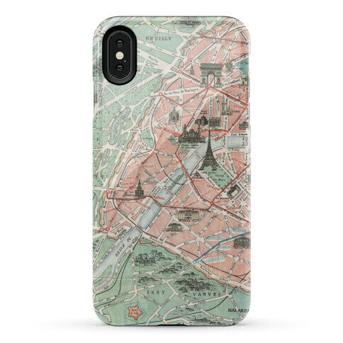 Vintage Paris Map Phone Case